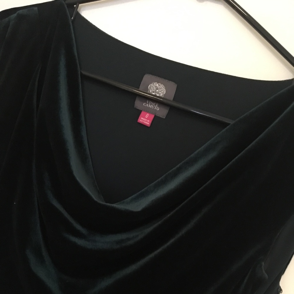 Forest Green Vince Camuto Velvet Dress